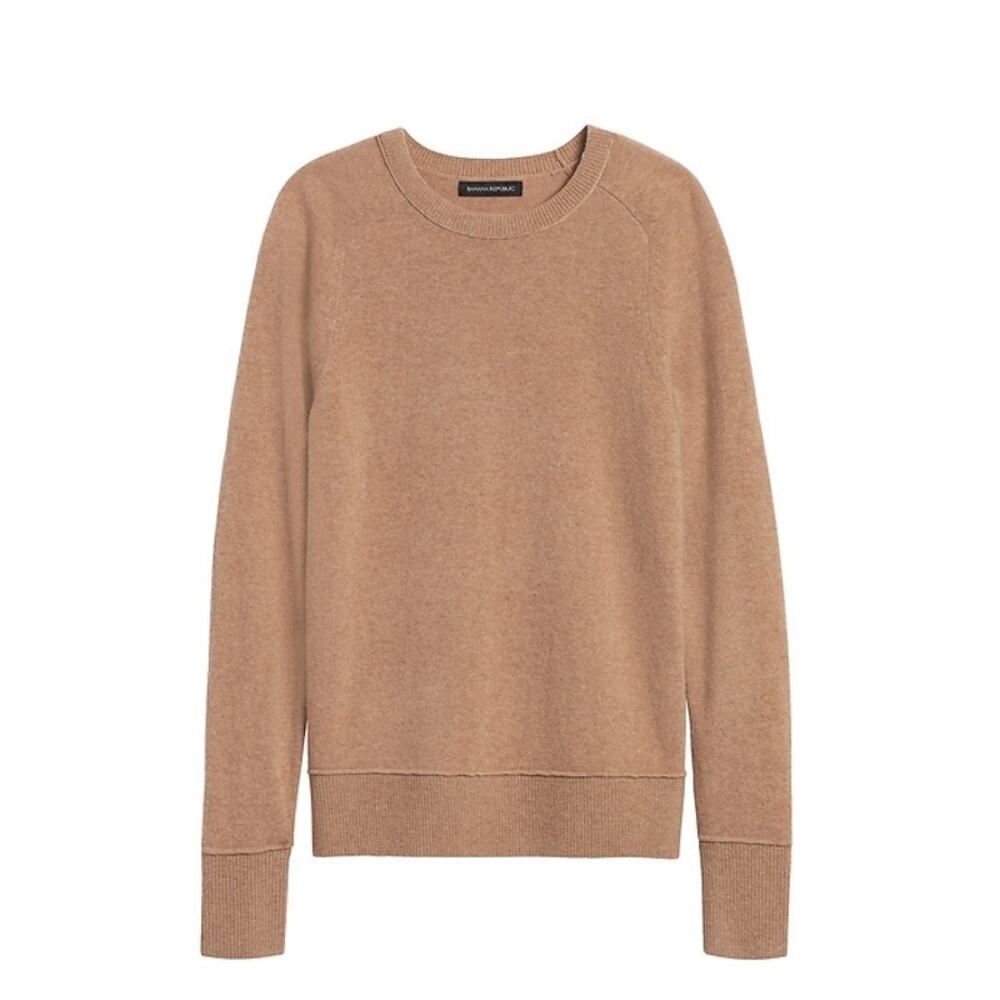 BANANA REPUBLIC Med Italian Merino Blend Sweater in Camel Warm